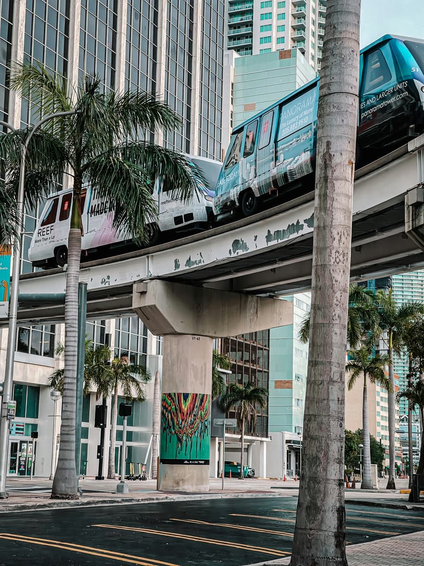 Miami public transit map and city overlay