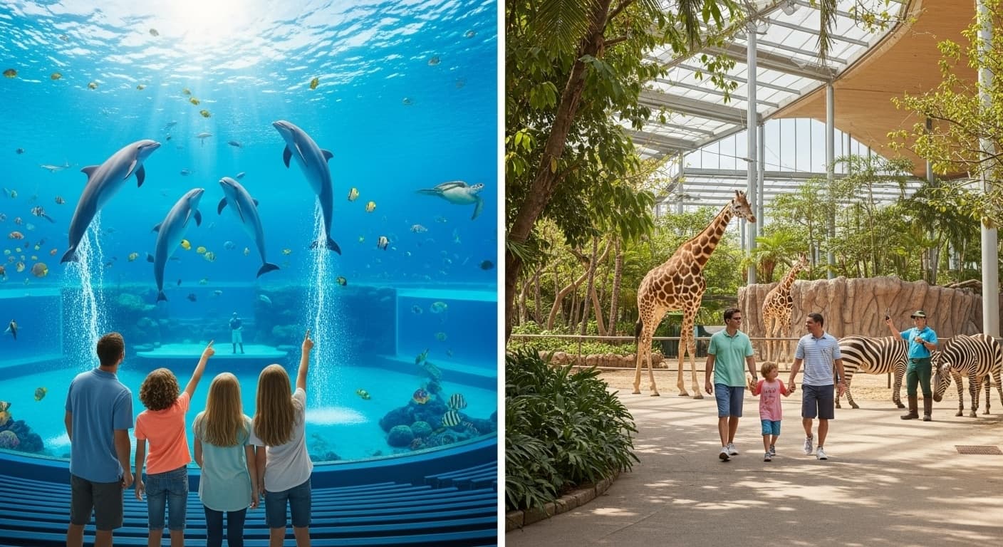 Miami Seaquarium dolphin show with audience