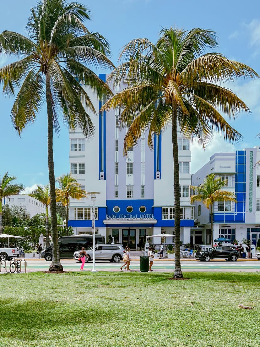 View of Miami Beach coastline showing South Beach and Mid-Beach areas