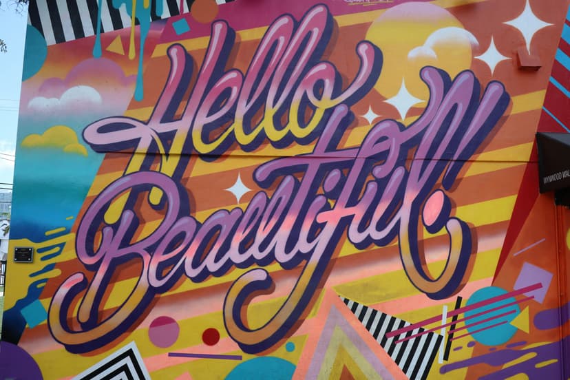 Colorful street mural in Wynwood with vibrant patterns