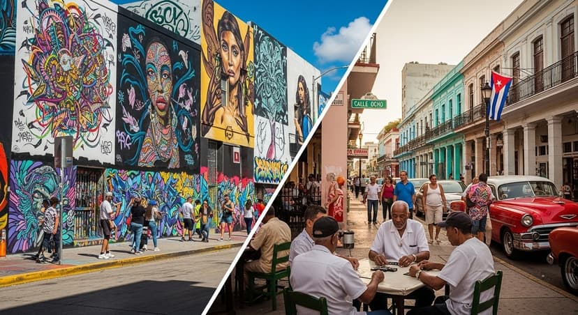 Colorful Wynwood mural versus lively Calle Ocho in Little Havana