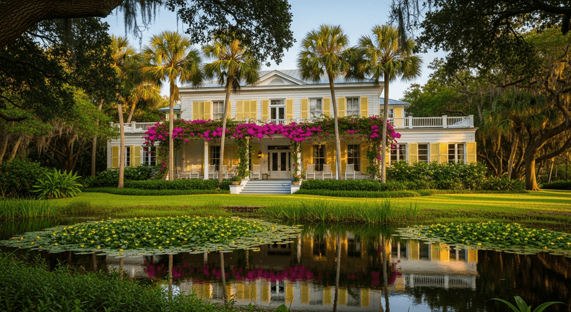 The Bonnet House — Fort Lauderdale's Strangest 35 Acres, Where the Monkeys Are Real and the Bartletts Sent a Seurat to Chicago - AI-generated The 1920 Bonnet House estate in Fort Lauderdale, a Caribbean-style plantation home surrounded by tropical gardens and a freshwater lagoon